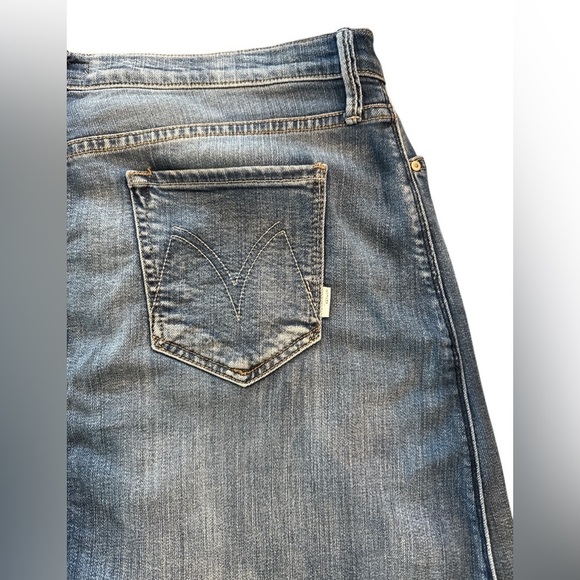 Mother The Straight A Denim Mini Skirt Size 29 Y2K Frayed Jean Skirt - Picture 3 of 7